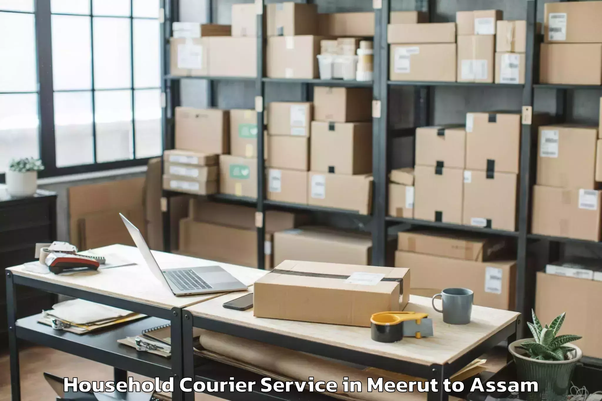 Book Meerut to Morigaon Household Courier